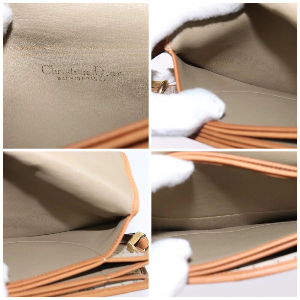 Christian Dior Honeycomb Canvas Shoulder Bag PVC Beige Gold Auth BA5629 - Picture 15 of 16